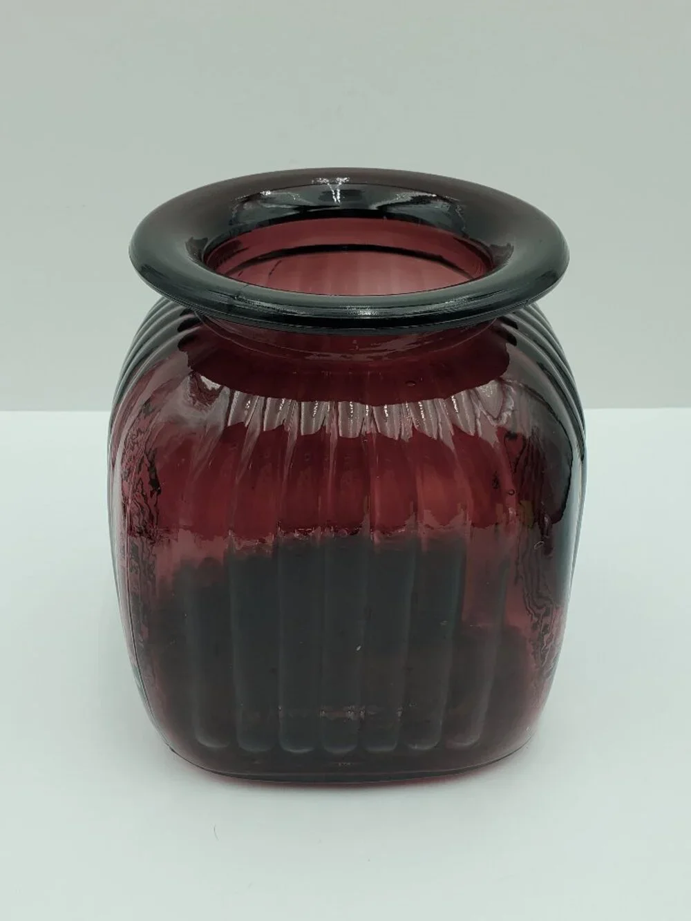 Artland Amethyst Glass Canister with Lid Plum Square Apothecary Storage Jar